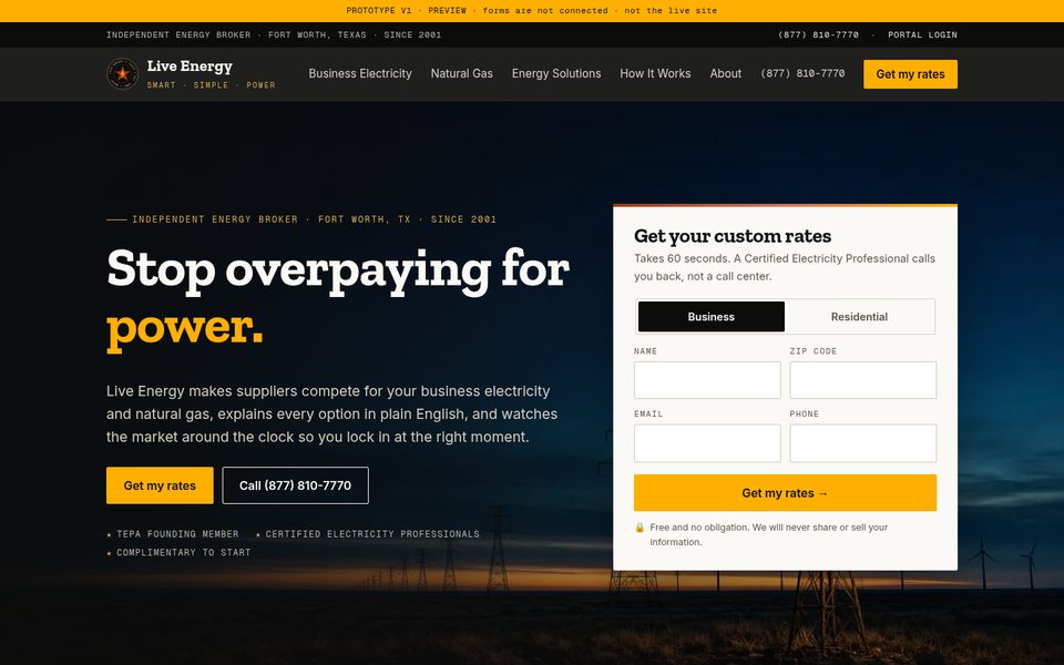 V1 home page preview